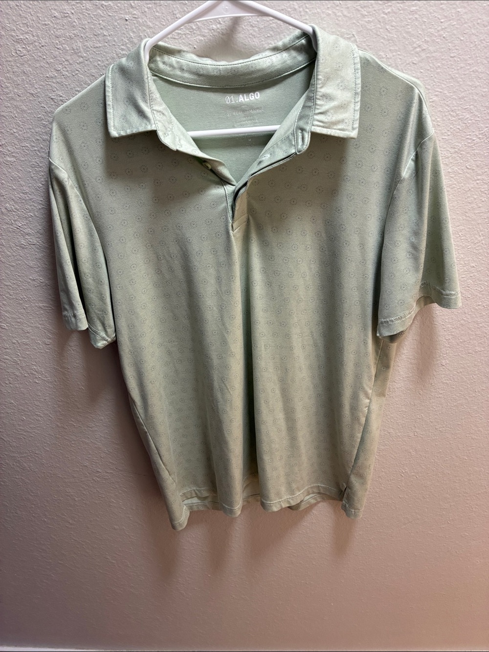 01.Algo Men's Light Sage Green Polo Shirt